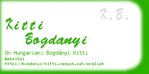 kitti bogdanyi business card